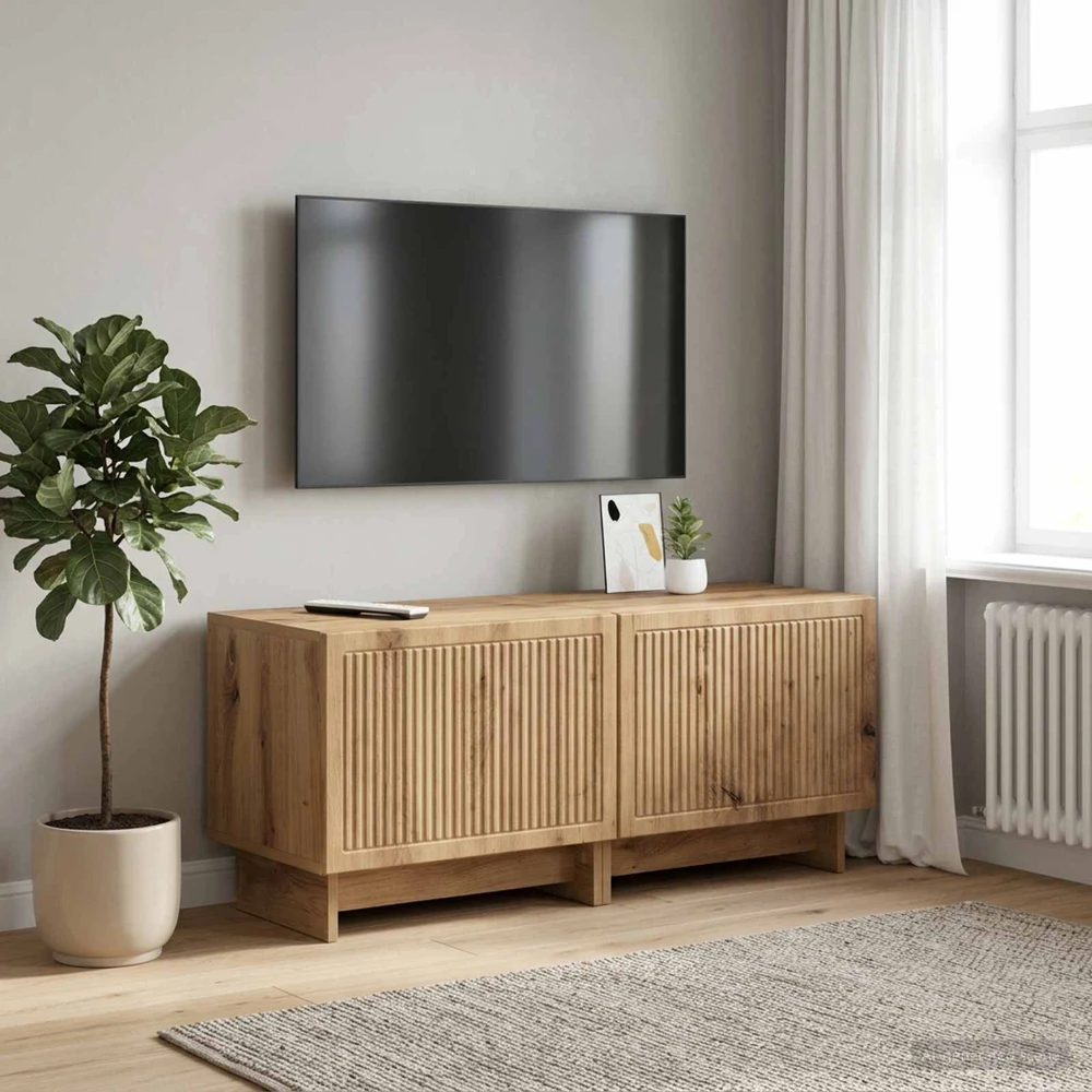 TV staliukas Televizoriaus spintelė Artisano ąžuolo Apdirbta mediena