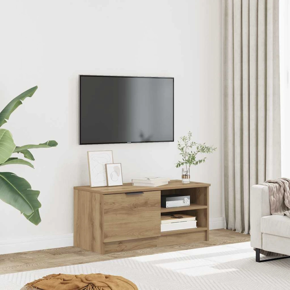 TV staliukas Televizoriaus spintelė, artisano ąžuolo, 80x35x36,5cm, mediena