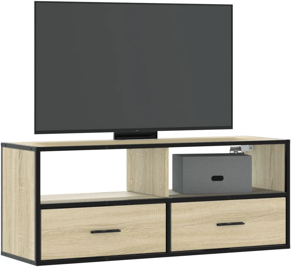 TV staliukas Televizoriaus spintelė, ąžuolo, 100x31x39,5cm, mediena/metalas