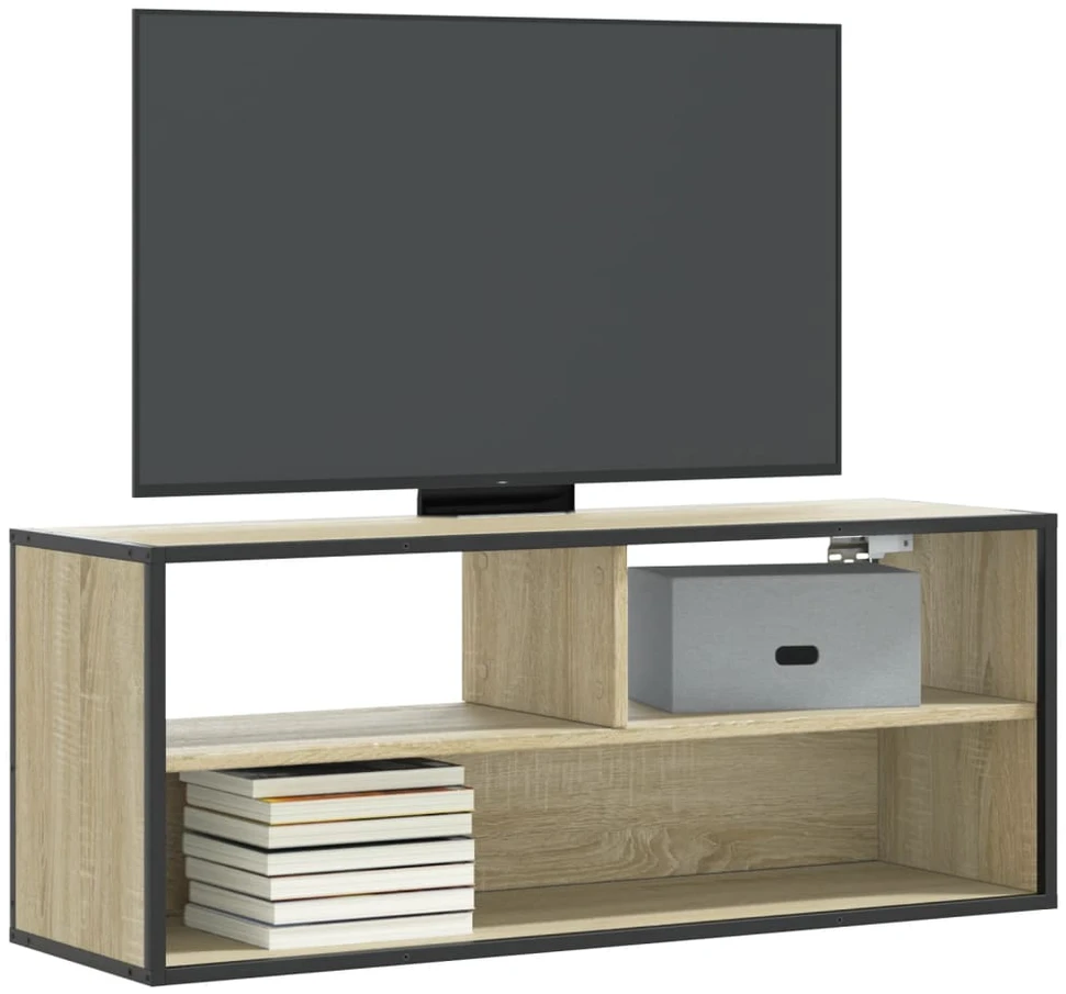 TV staliukas Televizoriaus spintelė, ąžuolo, 100x31x39,5cm, mediena/metalas