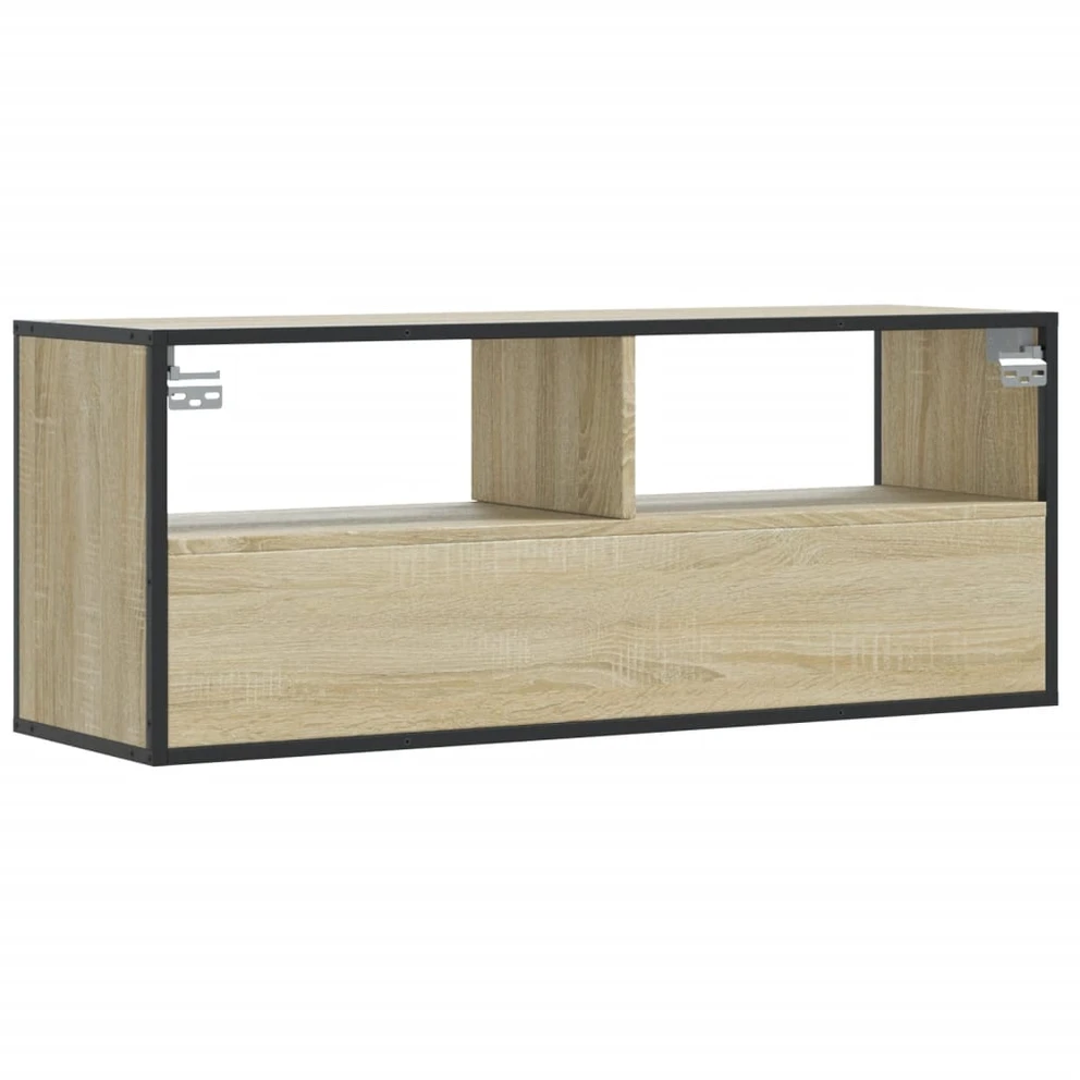 TV staliukas Televizoriaus spintelė, ąžuolo, 100x31x39,5cm, mediena/metalas