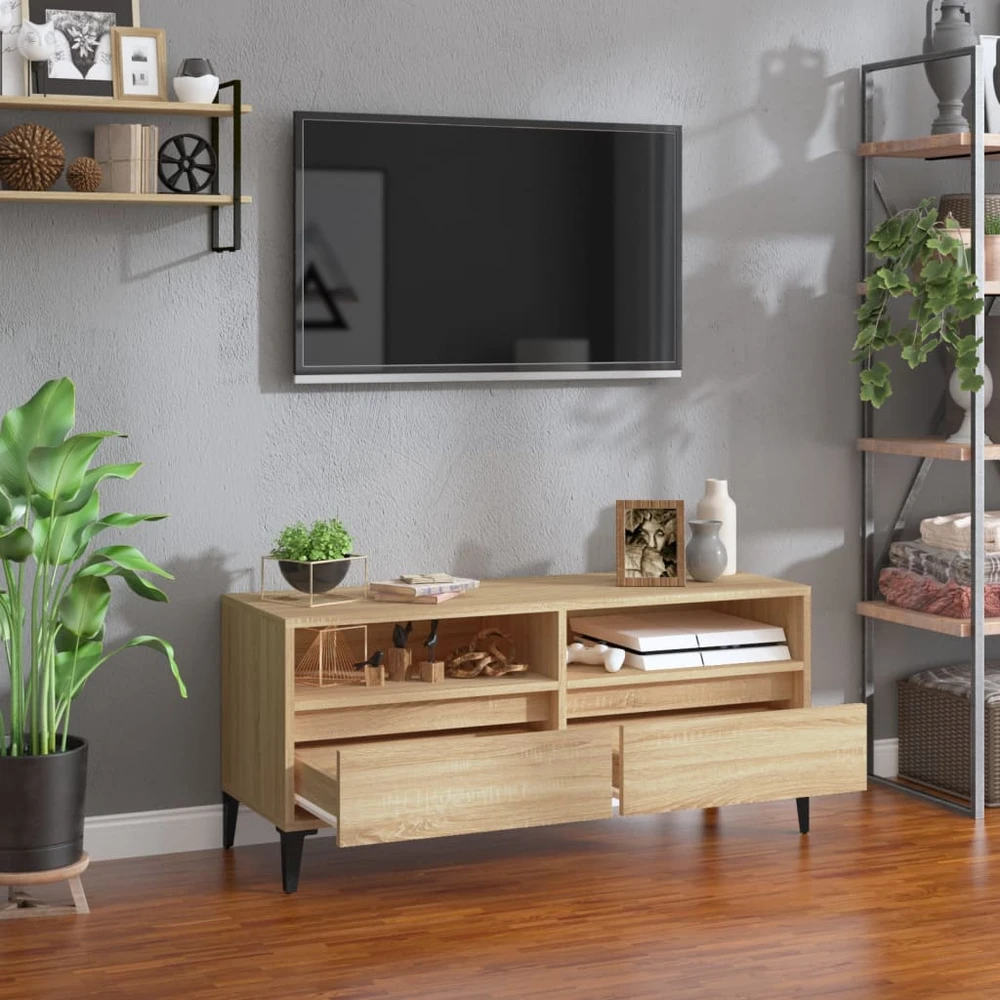 TV staliukas Televizoriaus spintelė, ąžuolo, 100x34,5x44,5cm, mediena