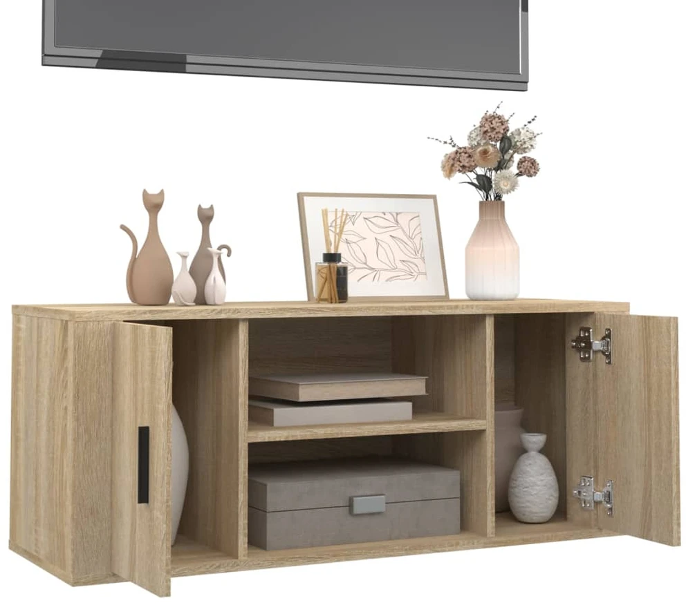 TV staliukas Televizoriaus spintelė, ąžuolo, 100x35x40cm, apdirbta mediena
