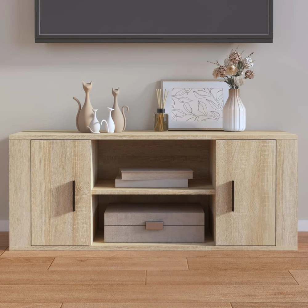 TV staliukas Televizoriaus spintelė, ąžuolo, 100x35x40cm, apdirbta mediena