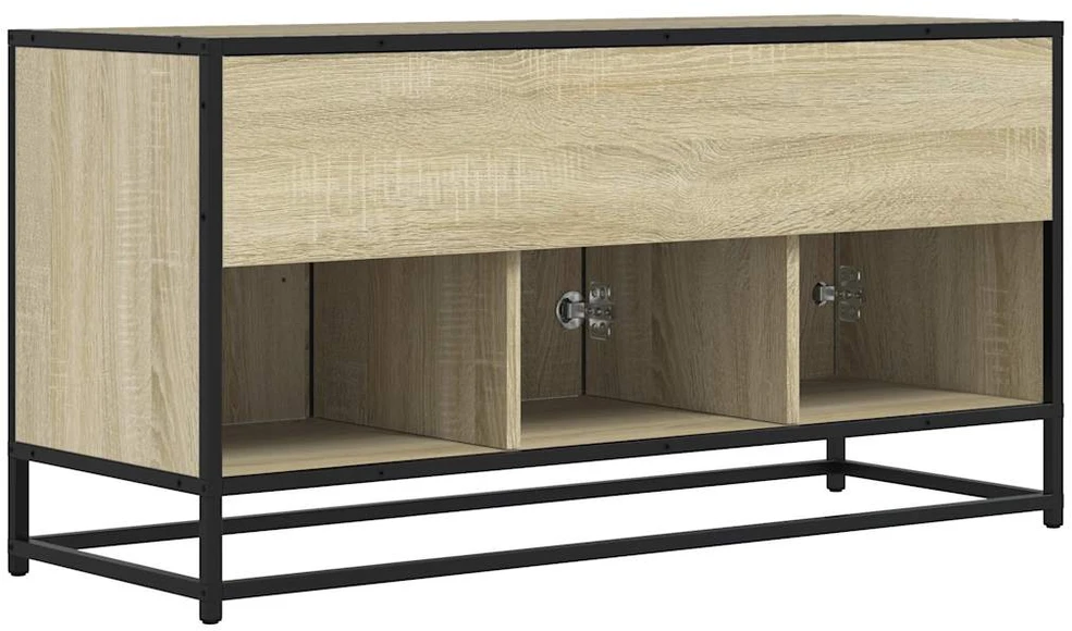TV staliukas Televizoriaus spintelė, ąžuolo, 100x35x50cm, mediena ir metalas