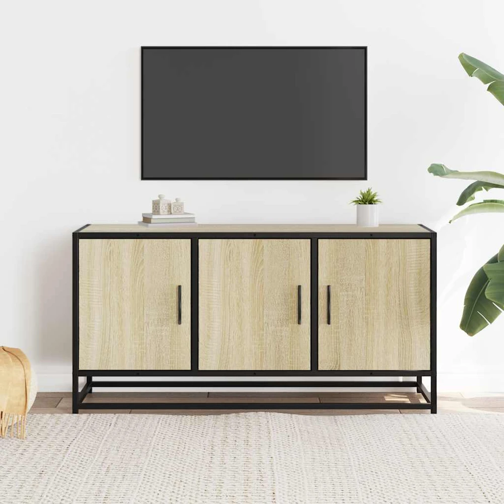 TV staliukas Televizoriaus spintelė, ąžuolo, 100x35x50cm, mediena ir metalas