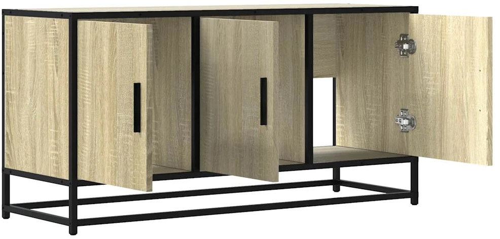 TV staliukas Televizoriaus spintelė, ąžuolo, 100x35x50cm, mediena ir metalas