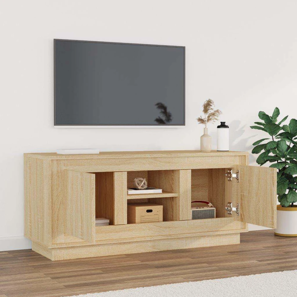 TV staliukas Televizoriaus spintelė, ąžuolo, 102x35x45cm, apdirbta mediena