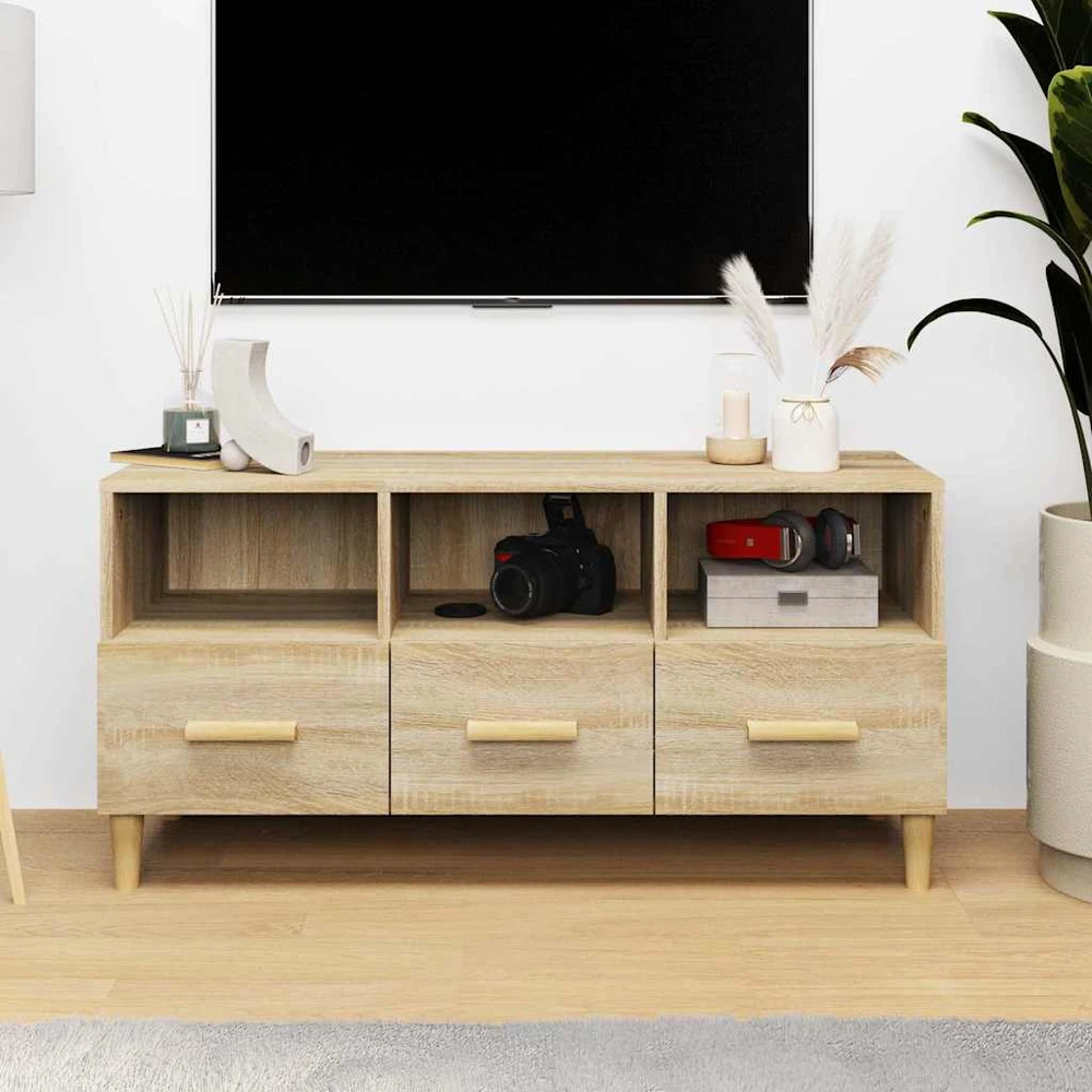 TV staliukas Televizoriaus spintelė, ąžuolo, 102x36x50cm, apdirbta mediena