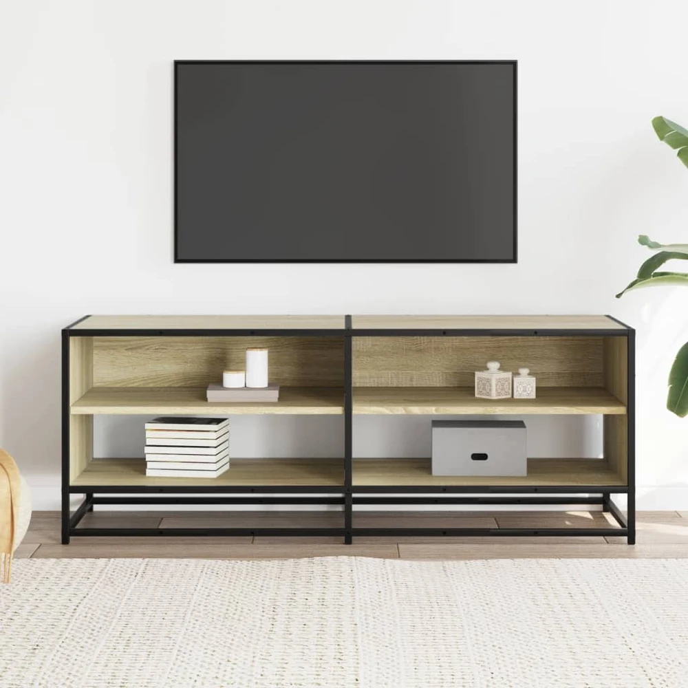 TV staliukas Televizoriaus spintelė, ąžuolo, 120,5x40x46cm, mediena/metalas