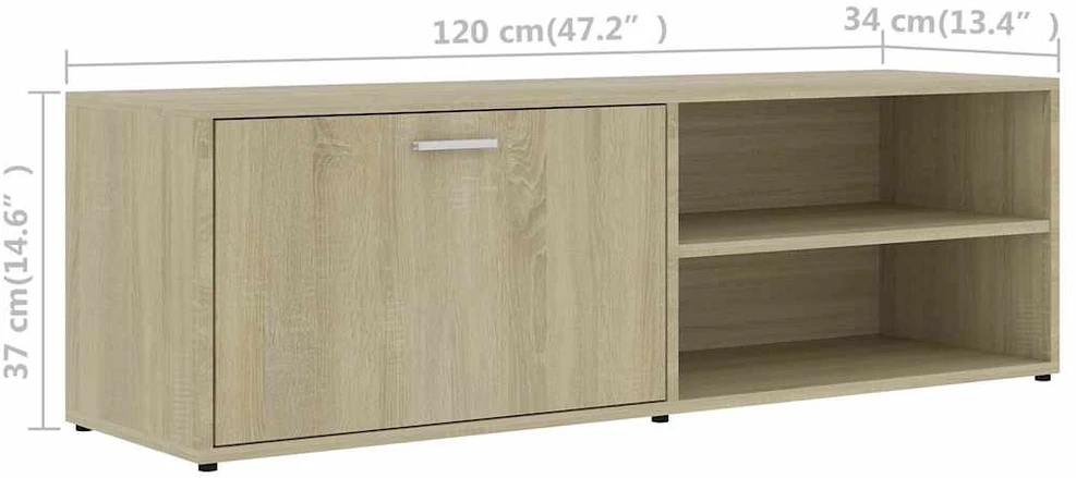 TV staliukas Televizoriaus spintelė, ąžuolo, 120x34x37cm, apdirbta mediena