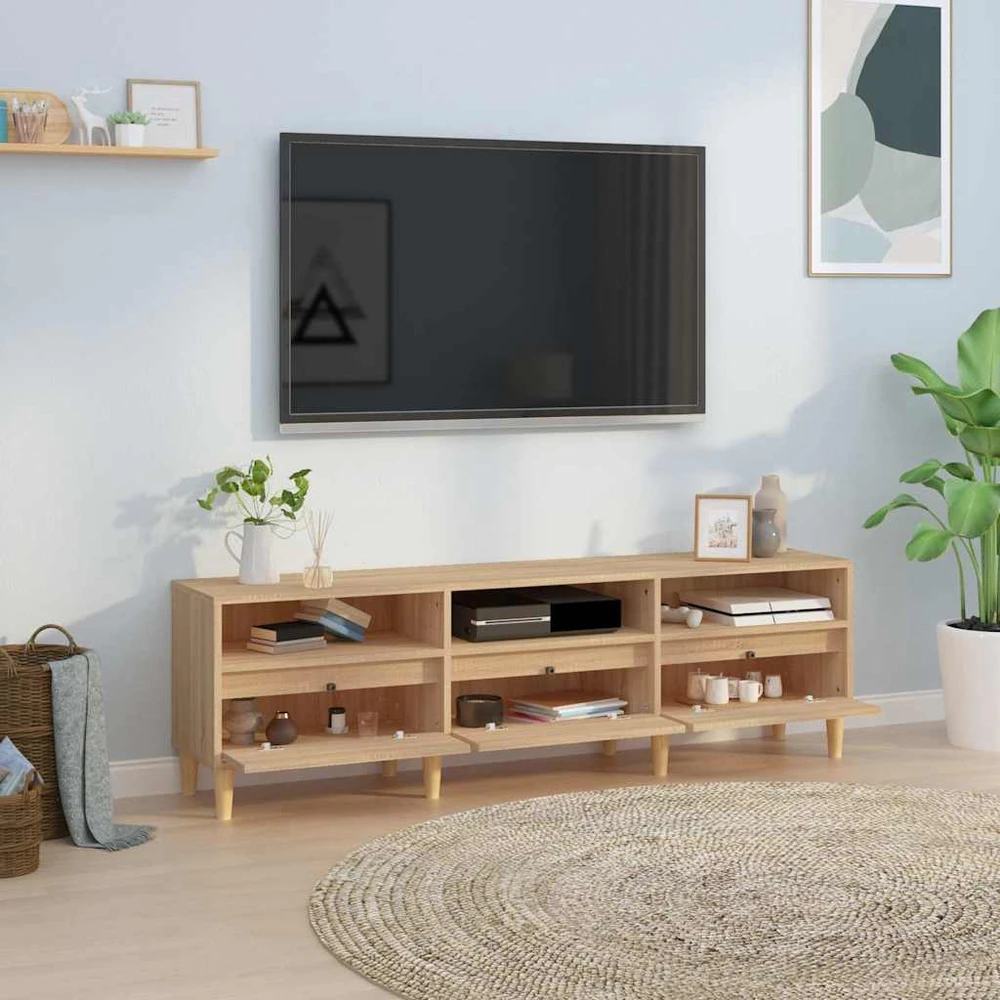 TV staliukas Televizoriaus spintelė, ąžuolo, 150x30x44,5cm, apdirbta mediena