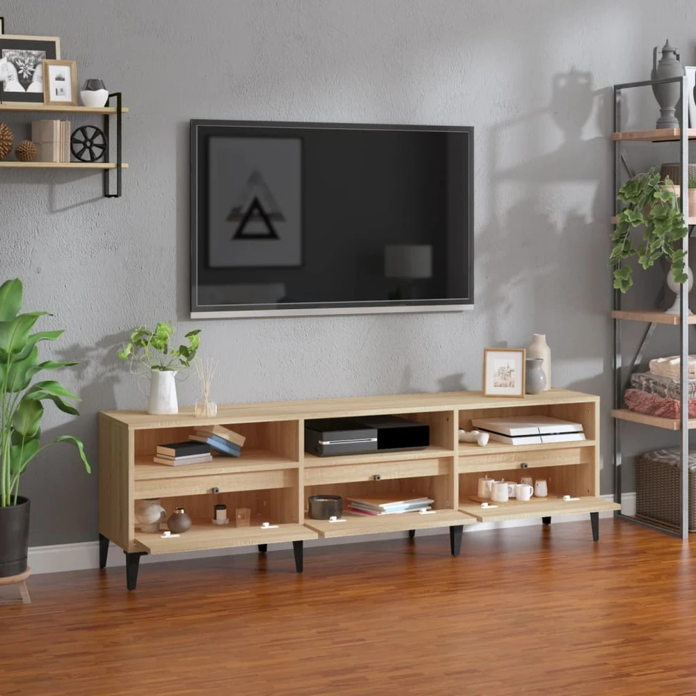 TV staliukas Televizoriaus spintelė, ąžuolo, 150x30x44,5cm, apdirbta mediena