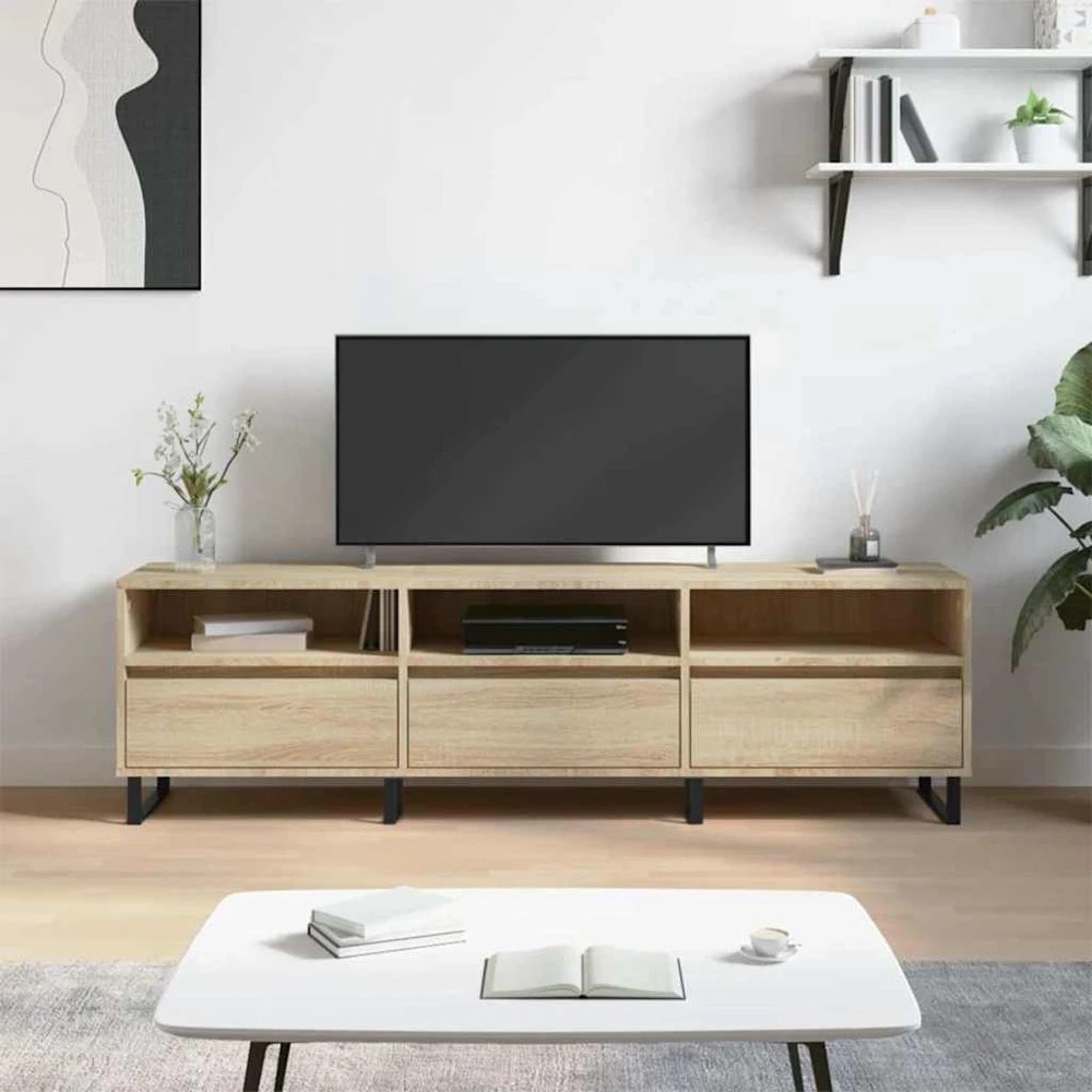 TV staliukas Televizoriaus spintelė, ąžuolo, 150x30x44,5cm, apdirbta mediena