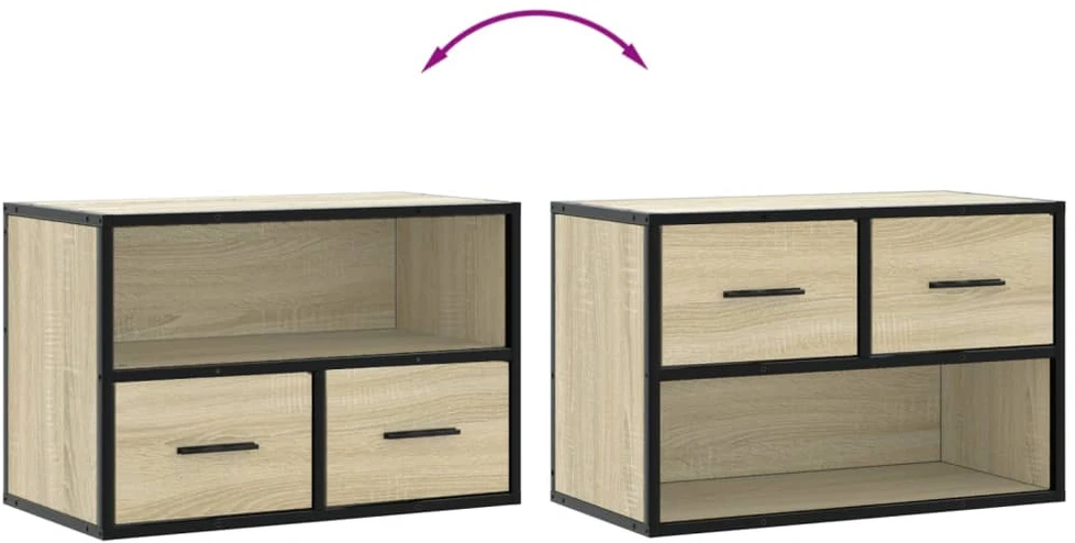 TV staliukas Televizoriaus spintelė, ąžuolo, 60x31x39,5cm, mediena/metalas