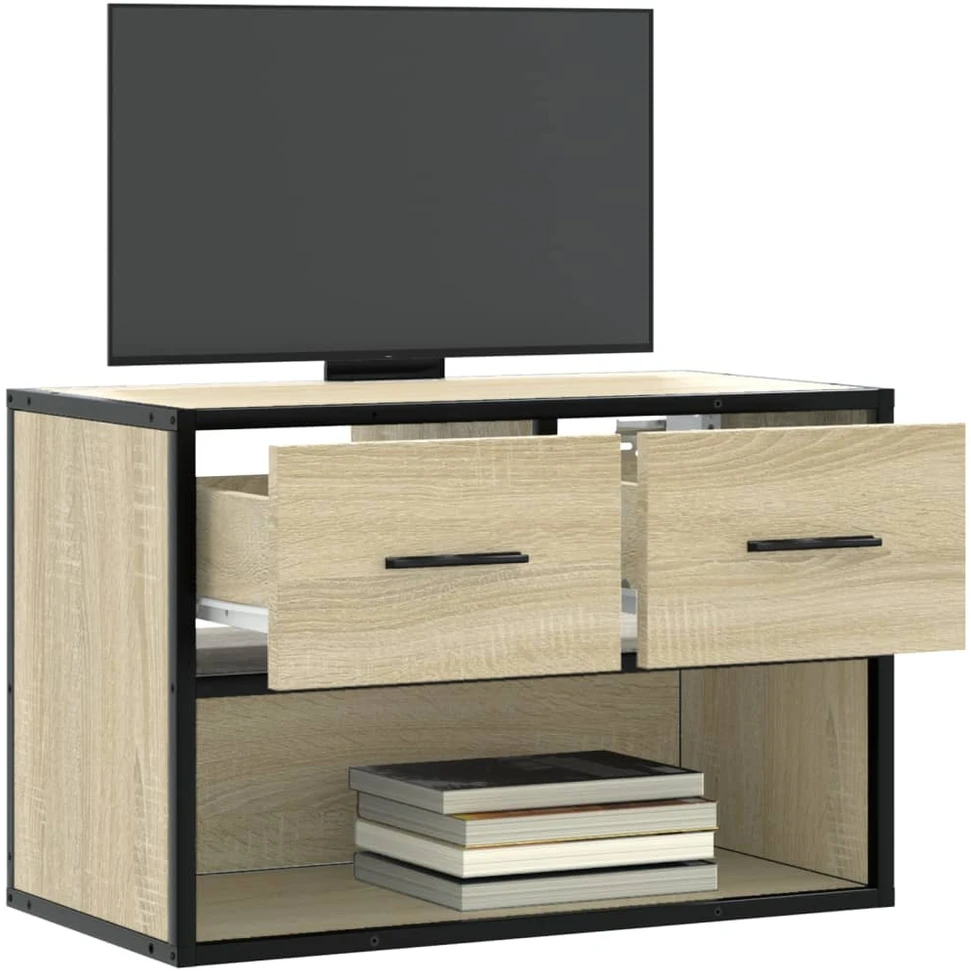 TV staliukas Televizoriaus spintelė, ąžuolo, 60x31x39,5cm, mediena/metalas