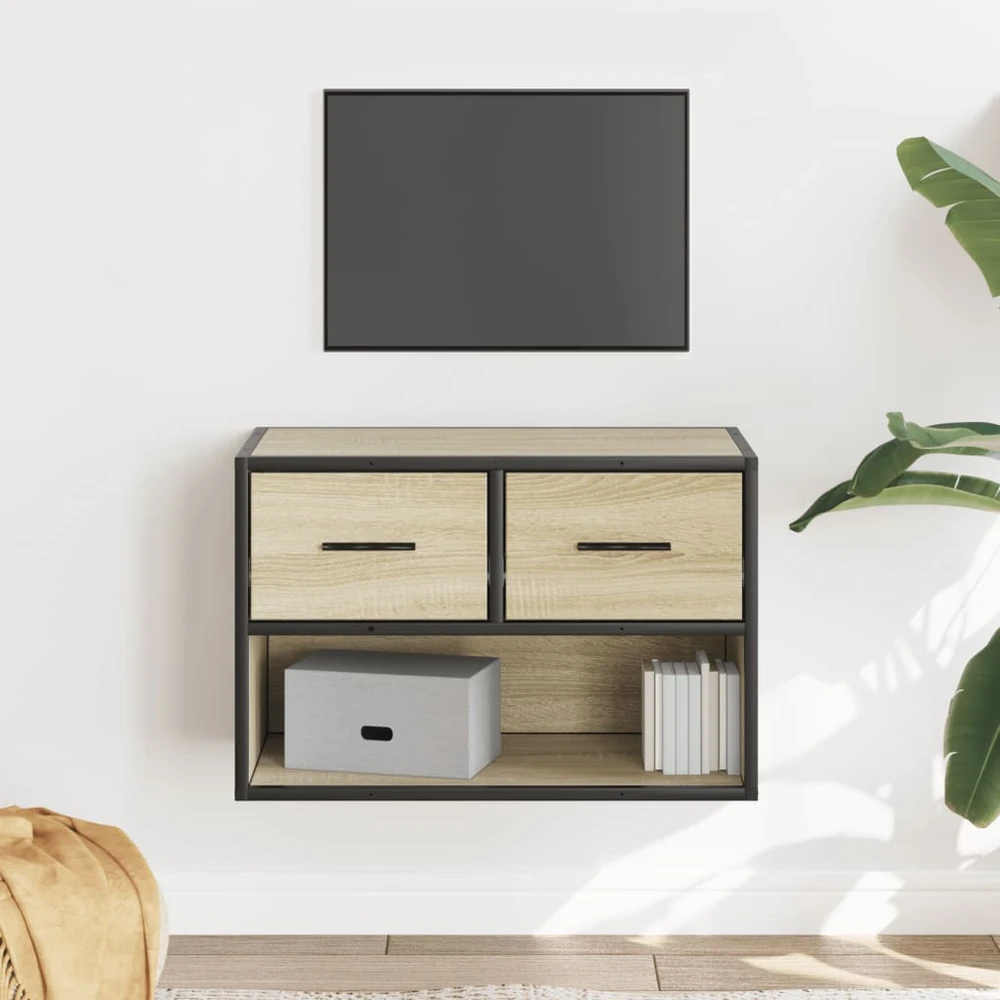 TV staliukas Televizoriaus spintelė, ąžuolo, 60x31x39,5cm, mediena/metalas