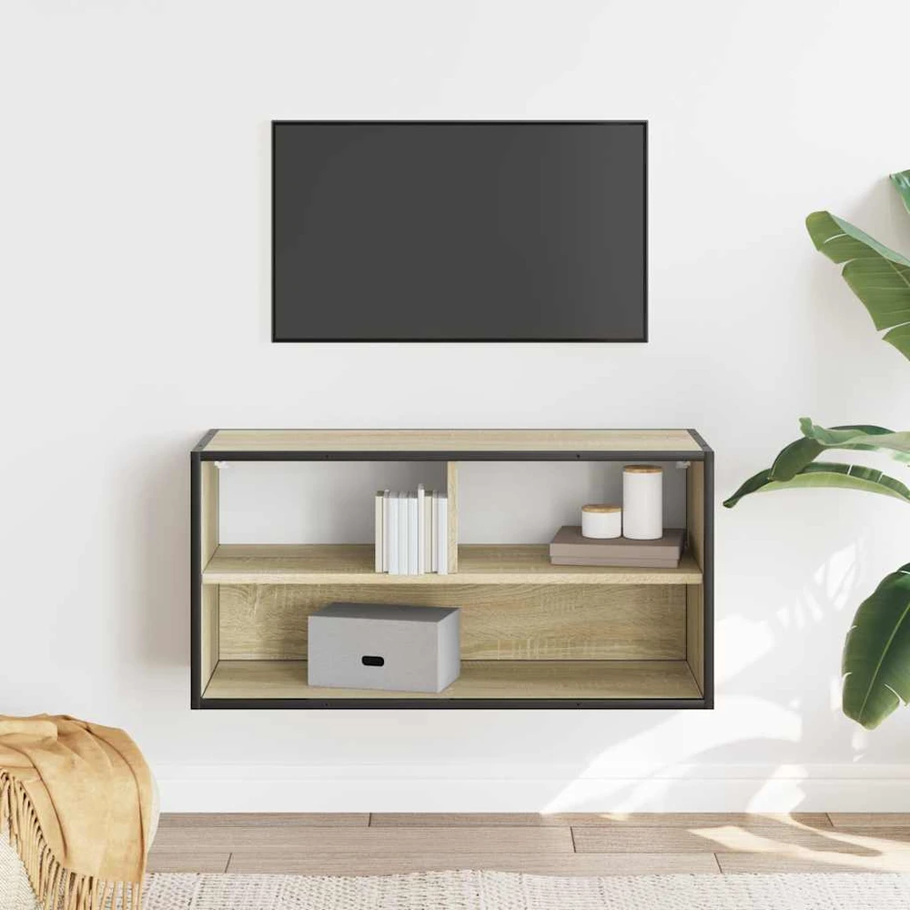 TV staliukas Televizoriaus spintelė, ąžuolo, 80x31x39,5cm, mediena/metalas