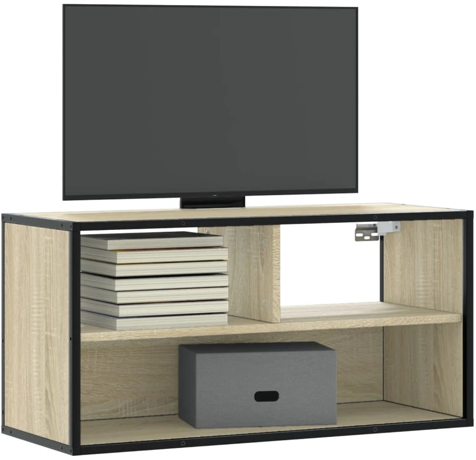 TV staliukas Televizoriaus spintelė, ąžuolo, 80x31x39,5cm, mediena/metalas