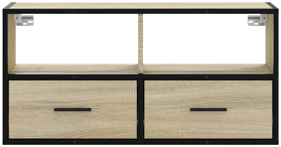 TV staliukas Televizoriaus spintelė, ąžuolo, 80x31x39,5cm, mediena/metalas