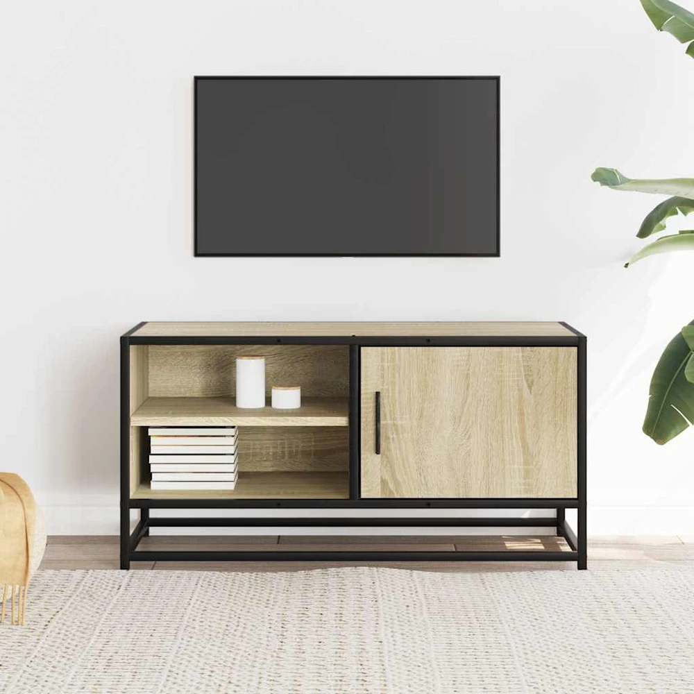 TV staliukas Televizoriaus spintelė, ąžuolo, 80x34,5x40cm, mediena/metalas