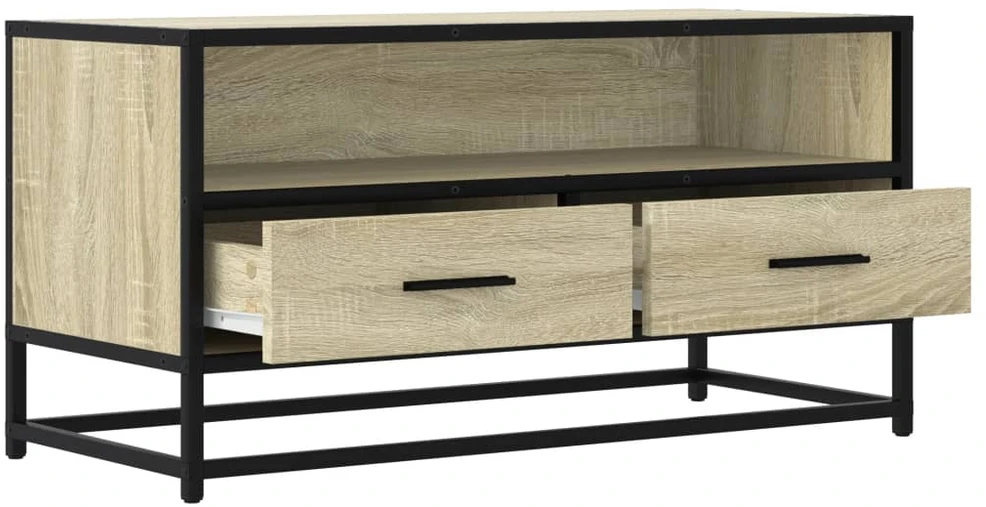 TV staliukas Televizoriaus spintelė, ąžuolo, 80x34,5x40cm, mediena/metalas