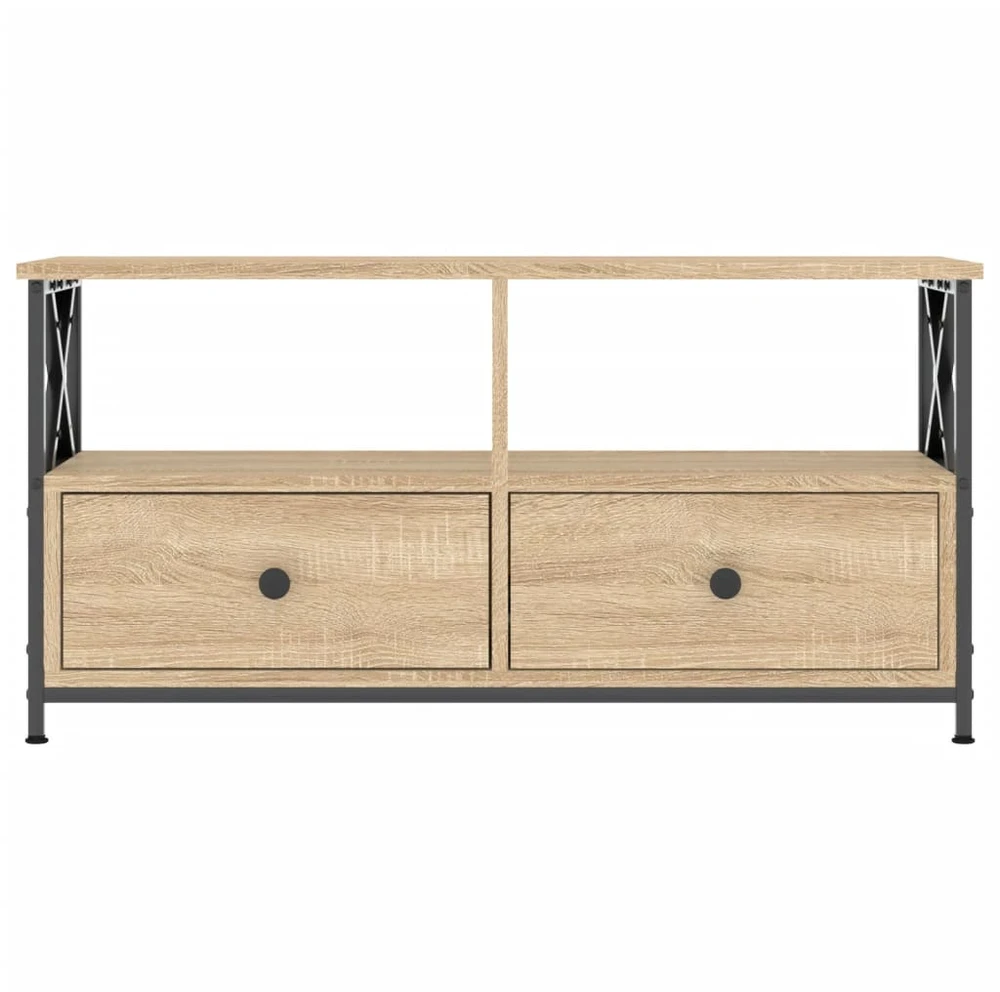 TV staliukas Televizoriaus spintelė, ąžuolo, 90x33x45cm, mediena ir geležis