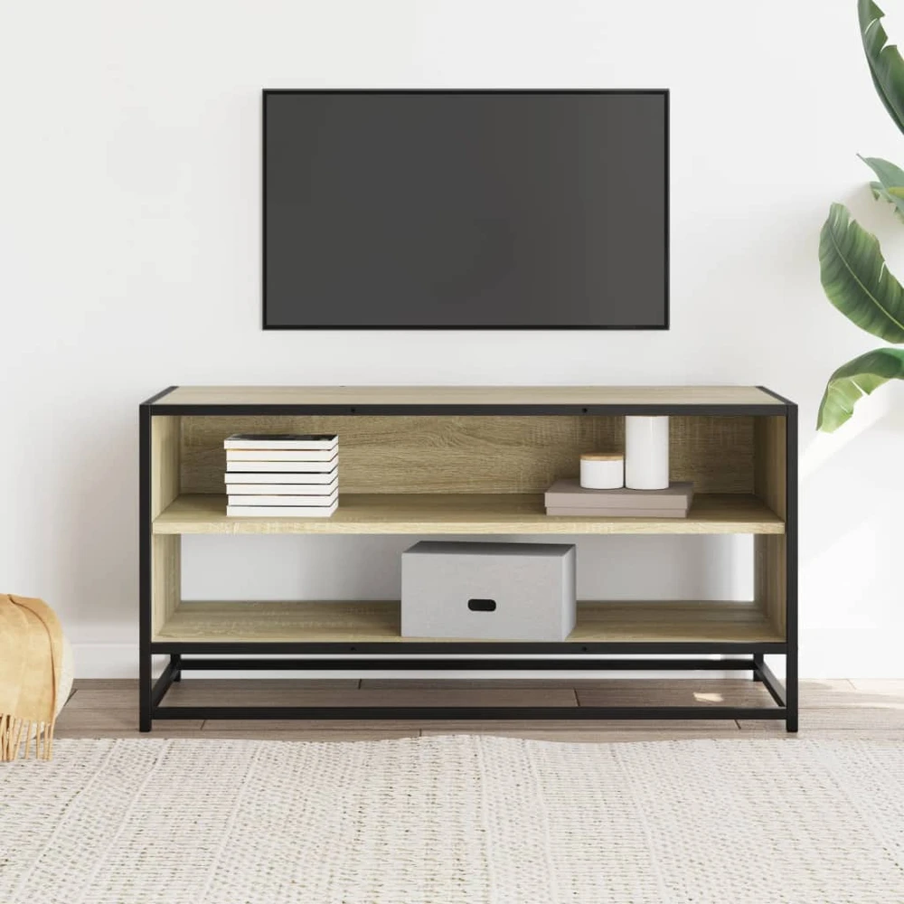 TV staliukas Televizoriaus spintelė, ąžuolo, 91x40x46cm, mediena ir metalas
