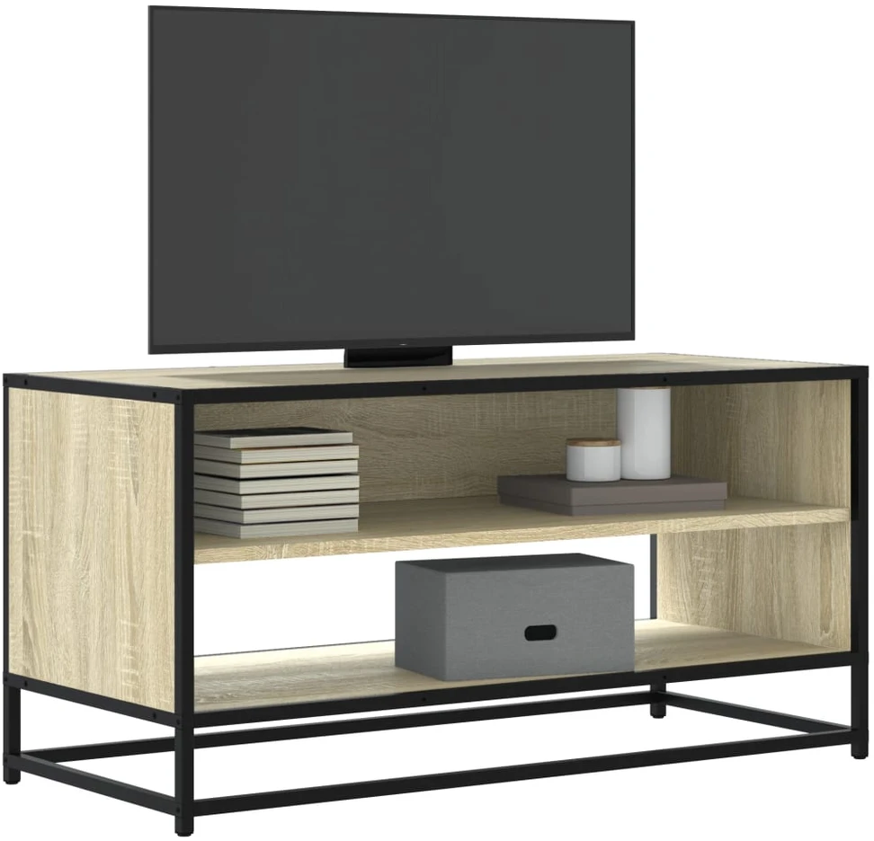 TV staliukas Televizoriaus spintelė, ąžuolo, 91x40x46cm, mediena ir metalas