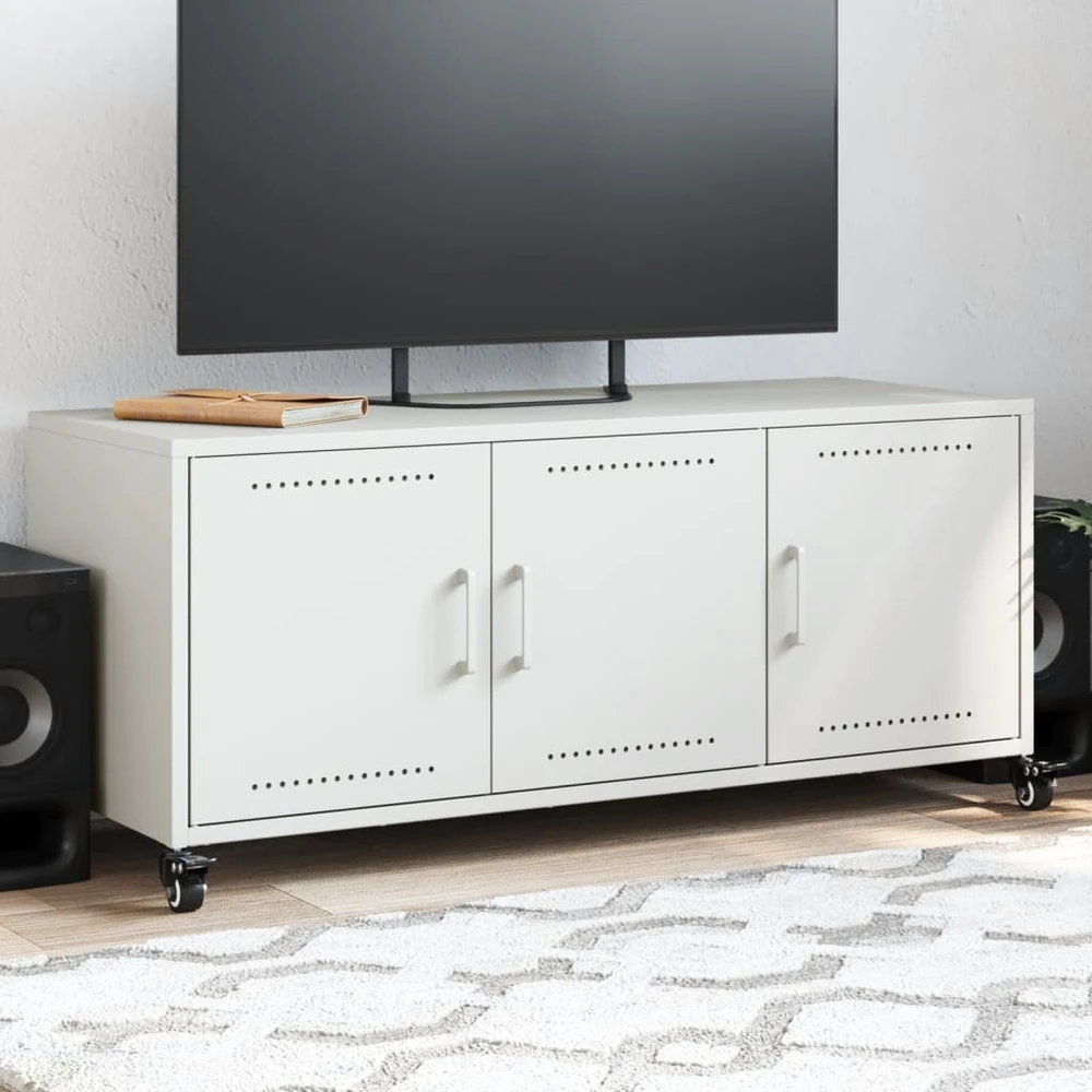 TV staliukas Televizoriaus spintelė, balta, 100,5x39x43,5cm, plienas