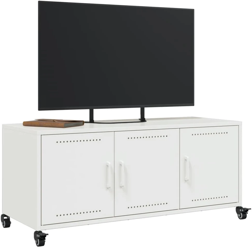TV staliukas Televizoriaus spintelė, balta, 100,5x39x43,5cm, plienas