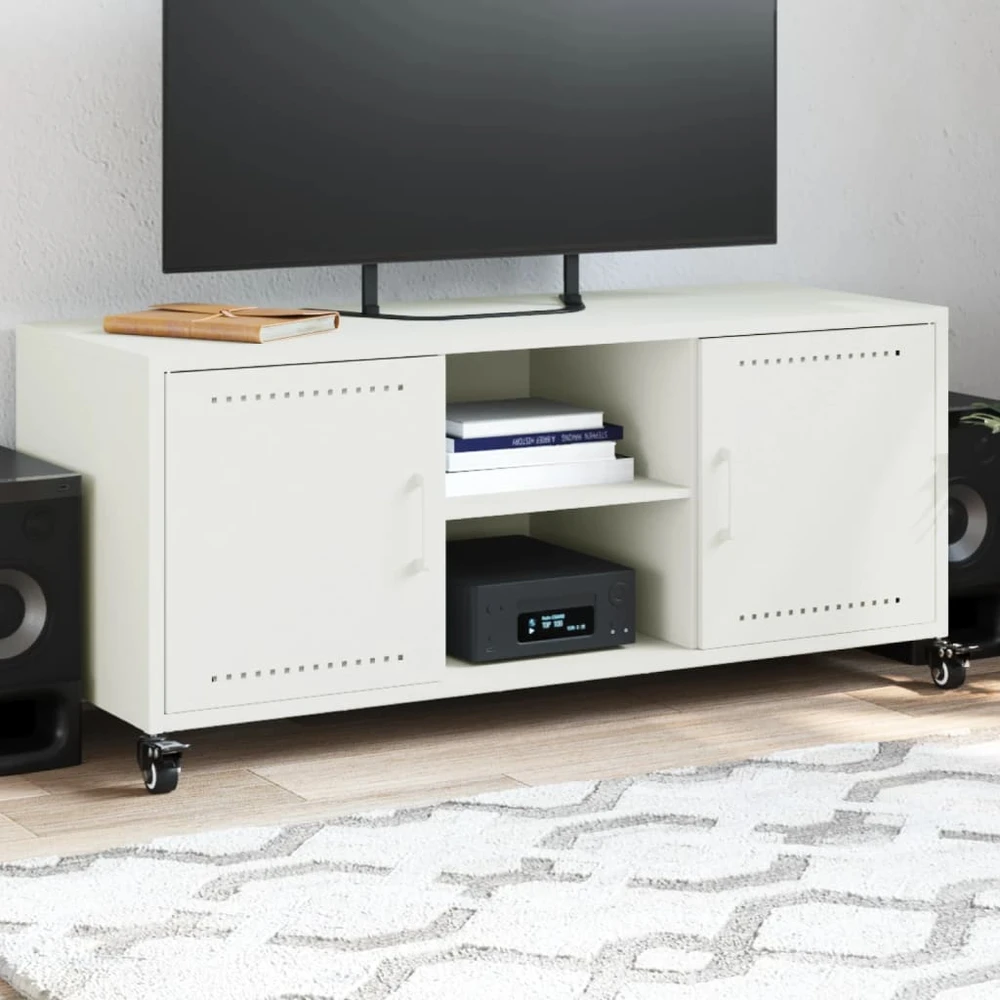 TV staliukas Televizoriaus spintelė, balta, 100,5x39x43,5cm, plienas