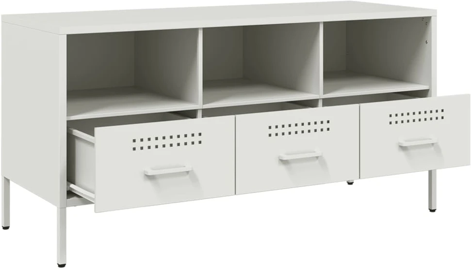 TV staliukas Televizoriaus spintelė, balta, 100,5x39x50,5cm, plienas