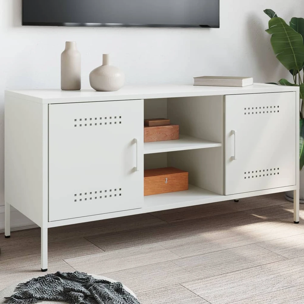 TV staliukas Televizoriaus spintelė, balta, 100,5x39x50,5cm, plienas