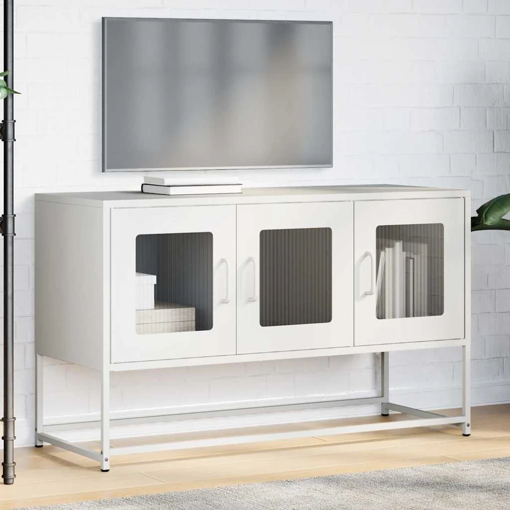TV staliukas televizoriaus spintelė balta 100,5x39x60,5 cm