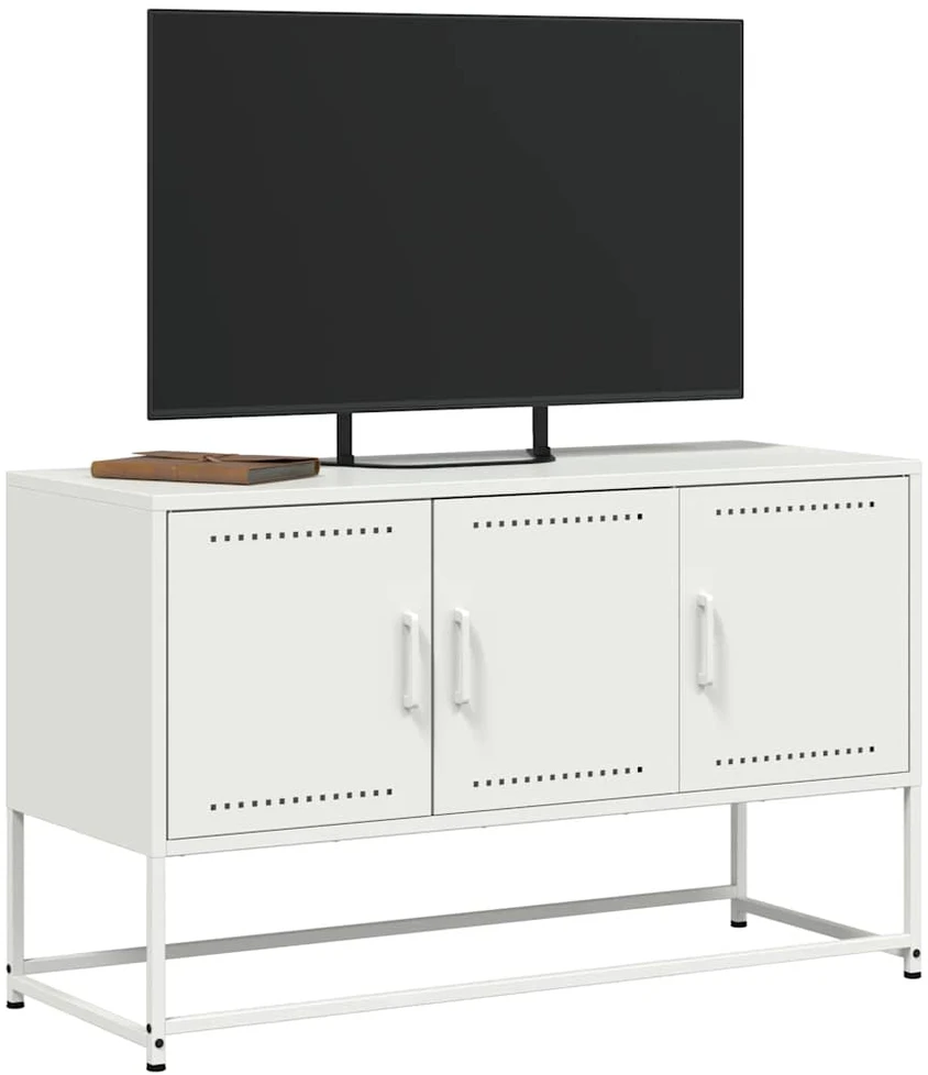 TV staliukas Televizoriaus spintelė, balta, 100,5x39x60,5cm, plienas