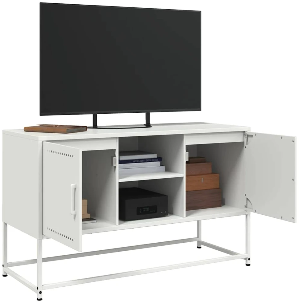 TV staliukas Televizoriaus spintelė, balta, 100,5x39x60,5cm, plienas