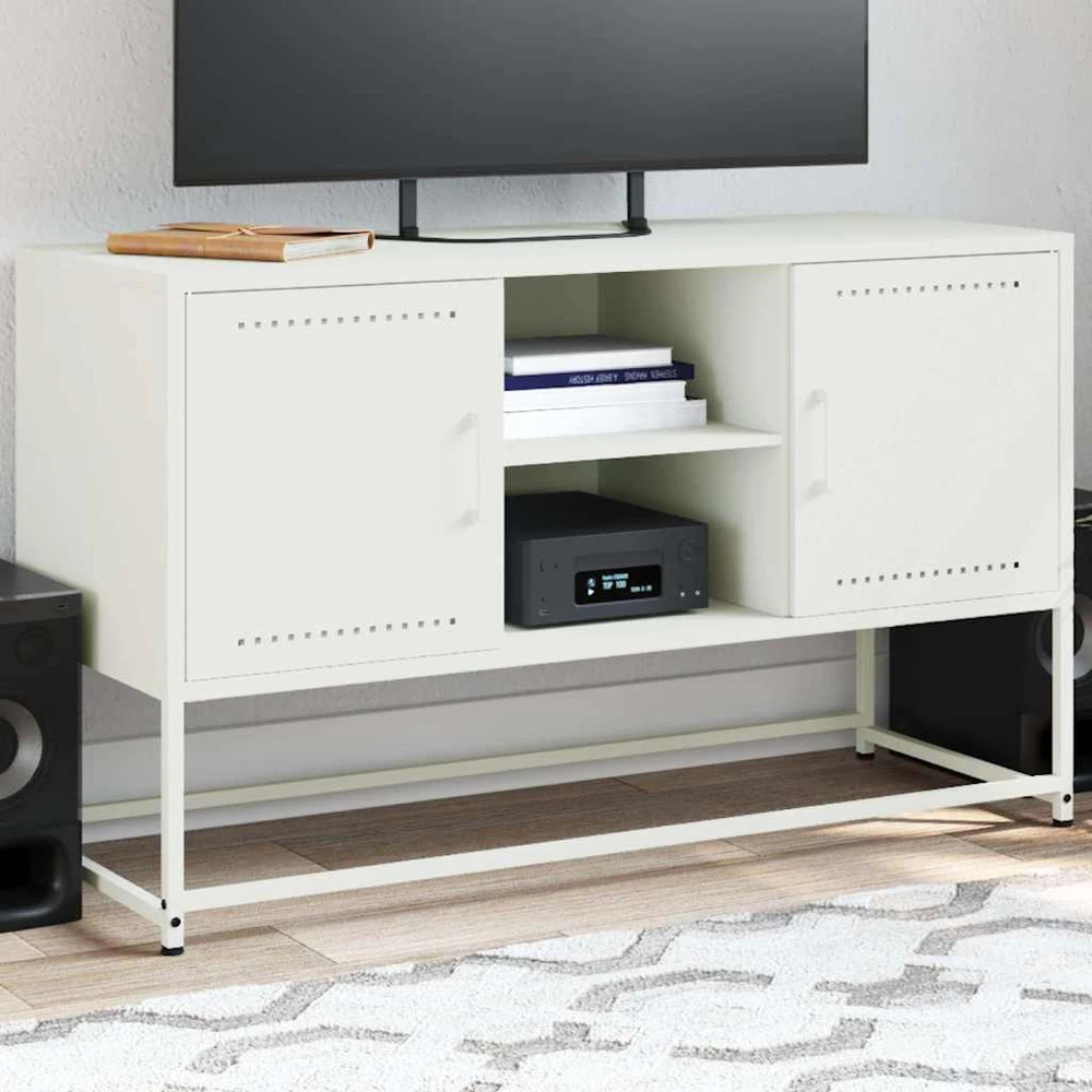 TV staliukas Televizoriaus spintelė, balta, 100,5x39x60,5cm, plienas