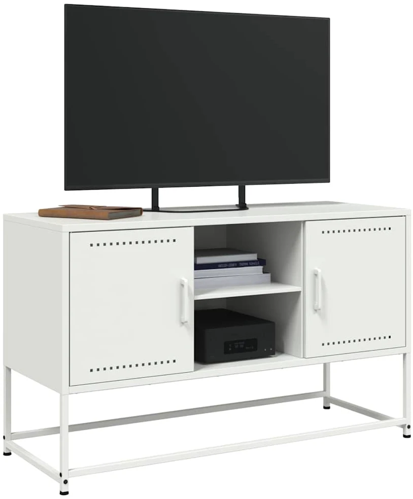 TV staliukas Televizoriaus spintelė, balta, 100,5x39x60,5cm, plienas