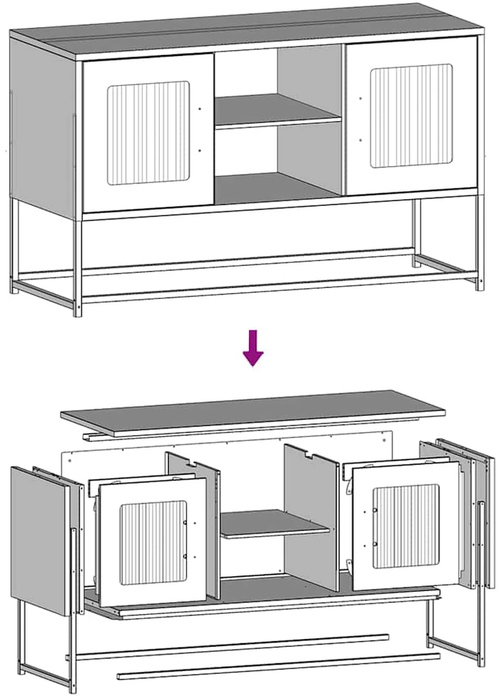 TV staliukas Televizoriaus spintelė, balta, 100,5x39x60,5cm, plienas
