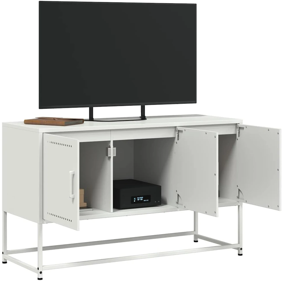 TV staliukas Televizoriaus spintelė, balta, 100,5x39x60,5cm, plienas