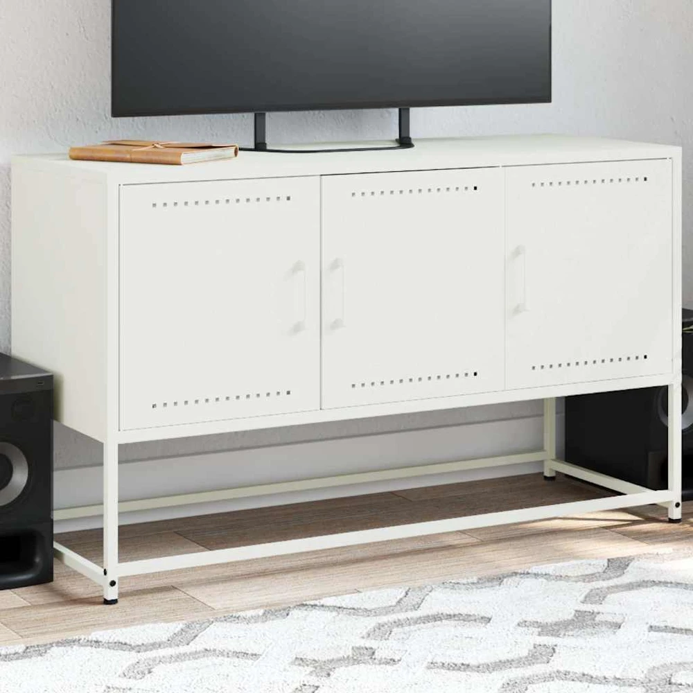 TV staliukas Televizoriaus spintelė, balta, 100,5x39x60,5cm, plienas