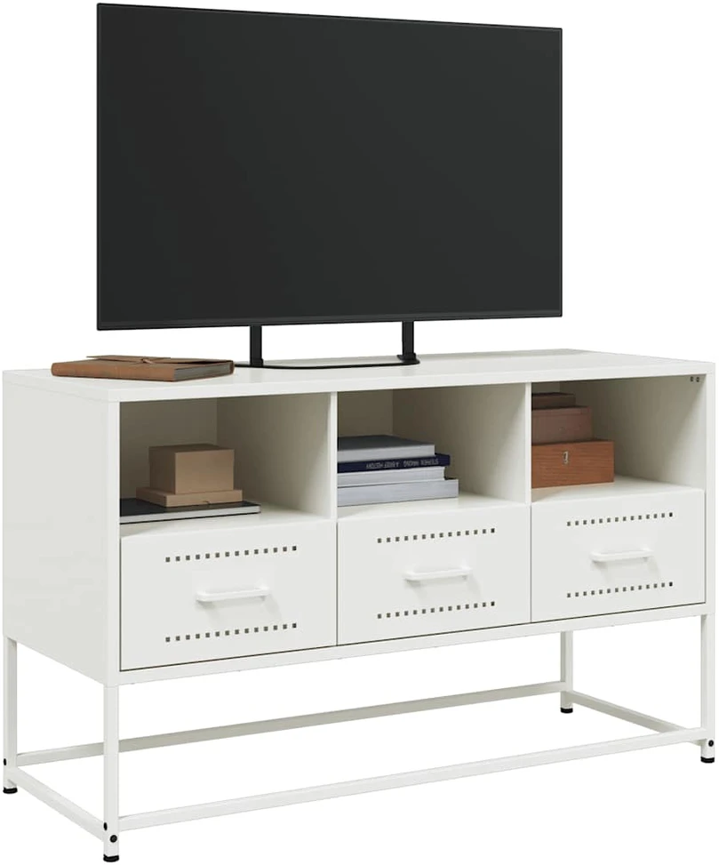 TV staliukas Televizoriaus spintelė, balta, 100,5x39x60,5cm, plienas