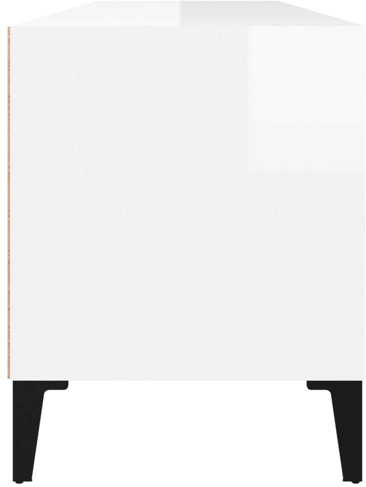 TV staliukas Televizoriaus spintelė, balta, 100x34,5x44,5cm, mediena, blizgi