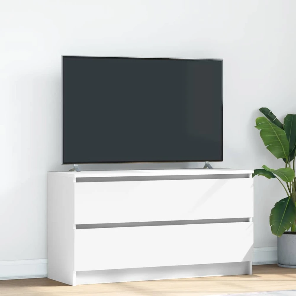 TV staliukas Televizoriaus spintelė, balta, 100x35x54 cm, apdirbta mediena