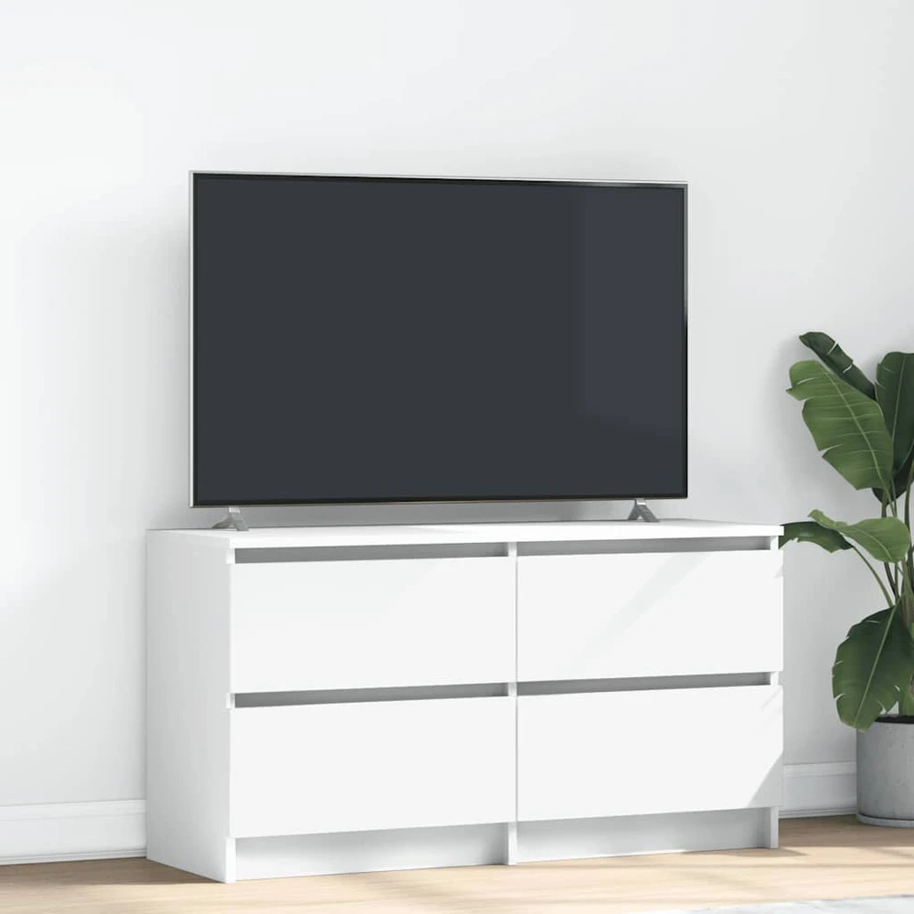 TV staliukas Televizoriaus spintelė, balta, 100x35x54 cm, apdirbta mediena