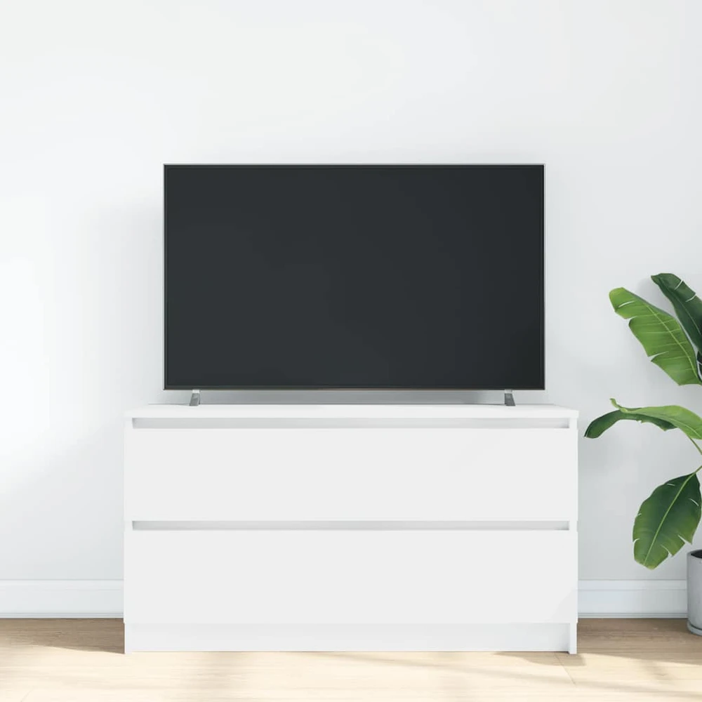 TV staliukas Televizoriaus spintelė, balta, 100x35x54 cm, apdirbta mediena