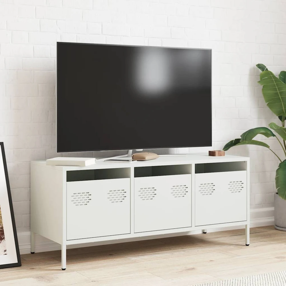 TV staliukas Televizoriaus spintelė, balta, 101,5x39x43,5cm, plienas