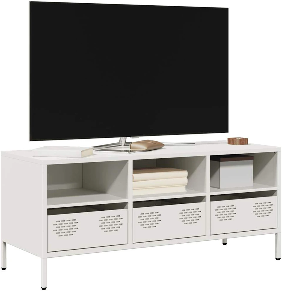 TV staliukas Televizoriaus spintelė, balta, 101,5x39x43,5cm, plienas