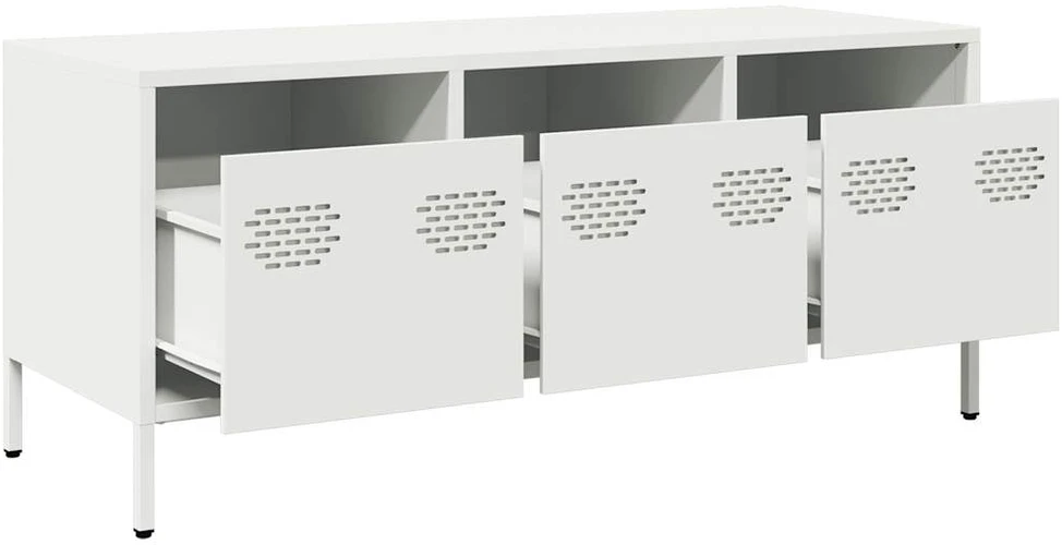 TV staliukas Televizoriaus spintelė, balta, 101,5x39x43,5cm, plienas